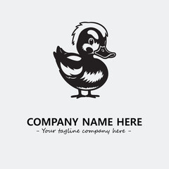 Duck illustration black and white for logo company vector image
