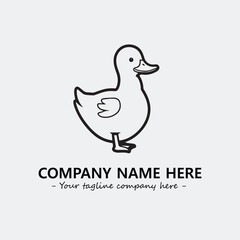 Duck illustration black and white for logo company vector image
