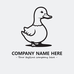 Duck illustration black and white for logo company vector image
