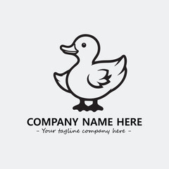 Duck illustration black and white for logo company vector image
