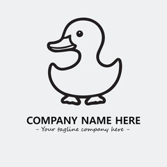 Duck illustration black and white for logo company vector image
