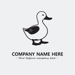 Duck illustration black and white for logo company vector image
