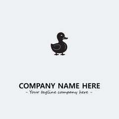Duck illustration black and white for logo company vector image
