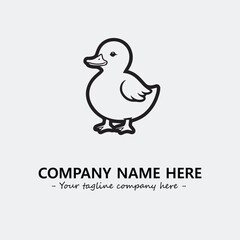 Duck illustration black and white for logo company vector image
