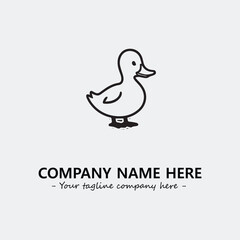 Duck illustration black and white for logo company vector image
