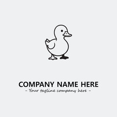 Duck illustration black and white for logo company vector image
