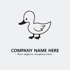 Obraz premium Duck illustration black and white for logo company vector image 