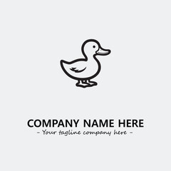 Duck illustration black and white for logo company vector image
