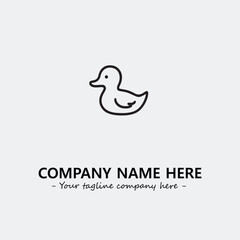 Duck illustration black and white for logo company vector image

