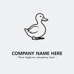 Duck illustration black and white for logo company vector image
