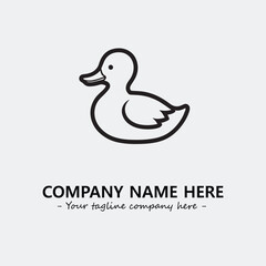 Duck illustration black and white for logo company vector image
