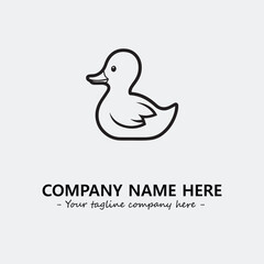 Duck illustration black and white for logo company vector image
