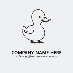 Duck illustration black and white for logo company vector image

