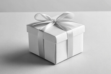 Obraz premium White Square Box with Satin Ribbon
