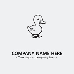 Duck illustration black and white for logo company vector image
