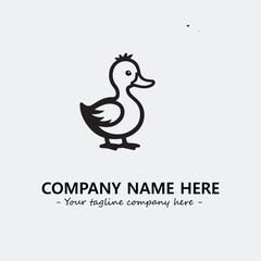 Duck illustration black and white for logo company vector image
