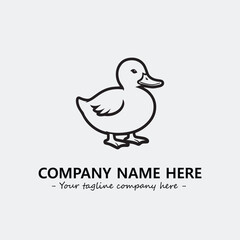 Duck illustration black and white for logo company vector image
