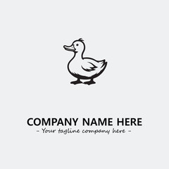 Duck illustration black and white for logo company vector image
