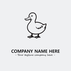 Duck illustration black and white for logo company vector image
