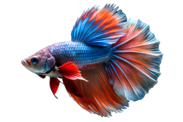 Fighting fish on black background