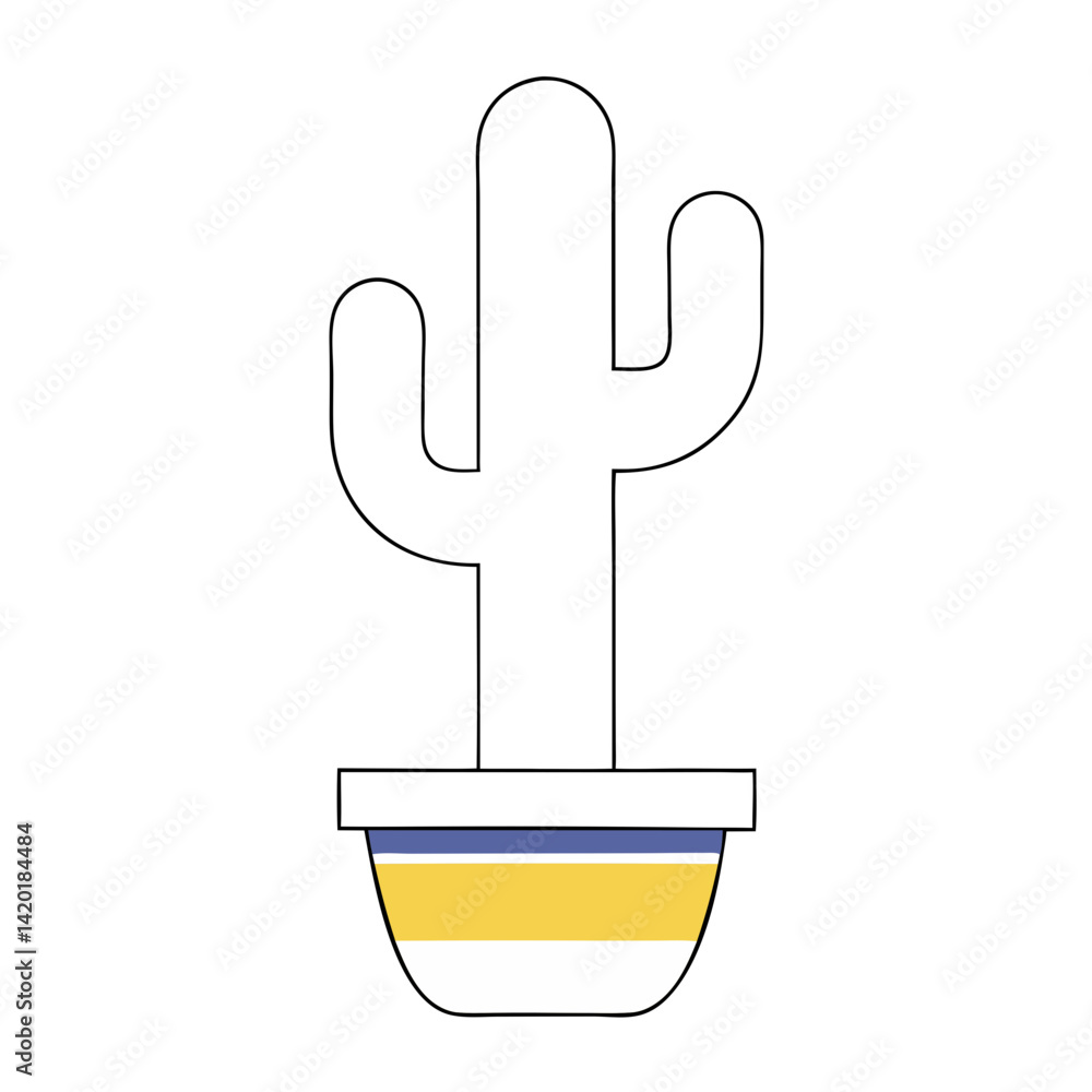 Poster a cheerful potted cactus brings a touch of desert charm to any home, adding a simple yet vibrant pop