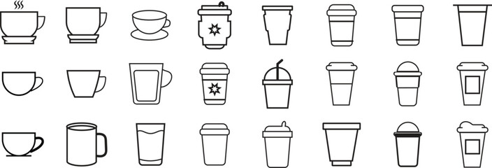 set of coffee cup vector