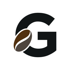 Coffee Logo combine with letter G vector template