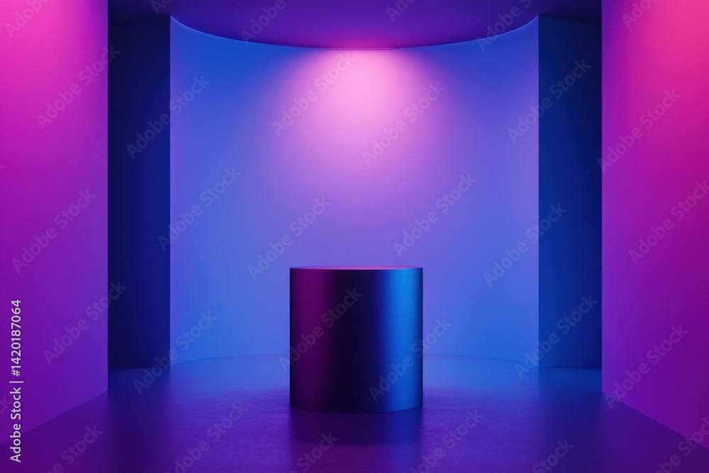 Poster minimalist dark purple to blue gradient background with smooth color transition and modern design