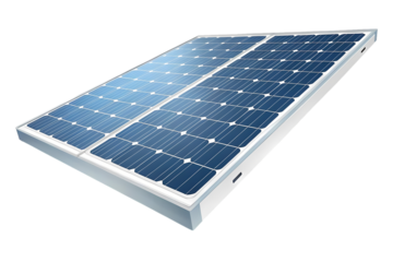 solar panels on a roofon white solution background 