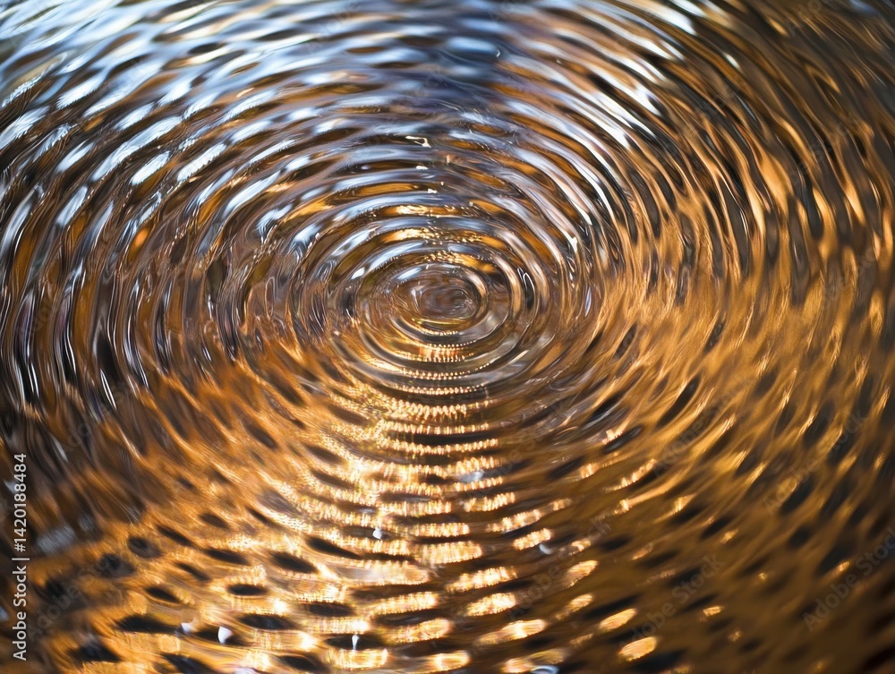 Fototapete twisting light ripple element on a chromatic wave backdrop