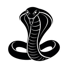 King Cobra Snake Silhouette Vector Illustration