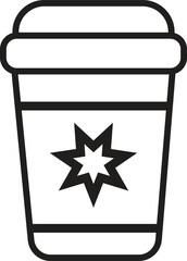paper cup icon vector on transparent background