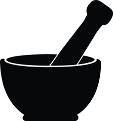 mortar and pestle silhouette design