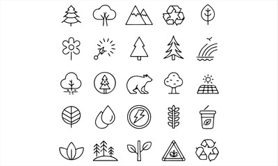 Set of Vector Silhouettes of Animals – Eco-Friendly Wildlife Illustration Collection for Earth Day and Nature Conservation