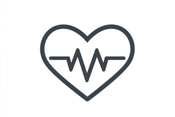 Heartbeat icon on white background for medical or health symbol representation or healthcare