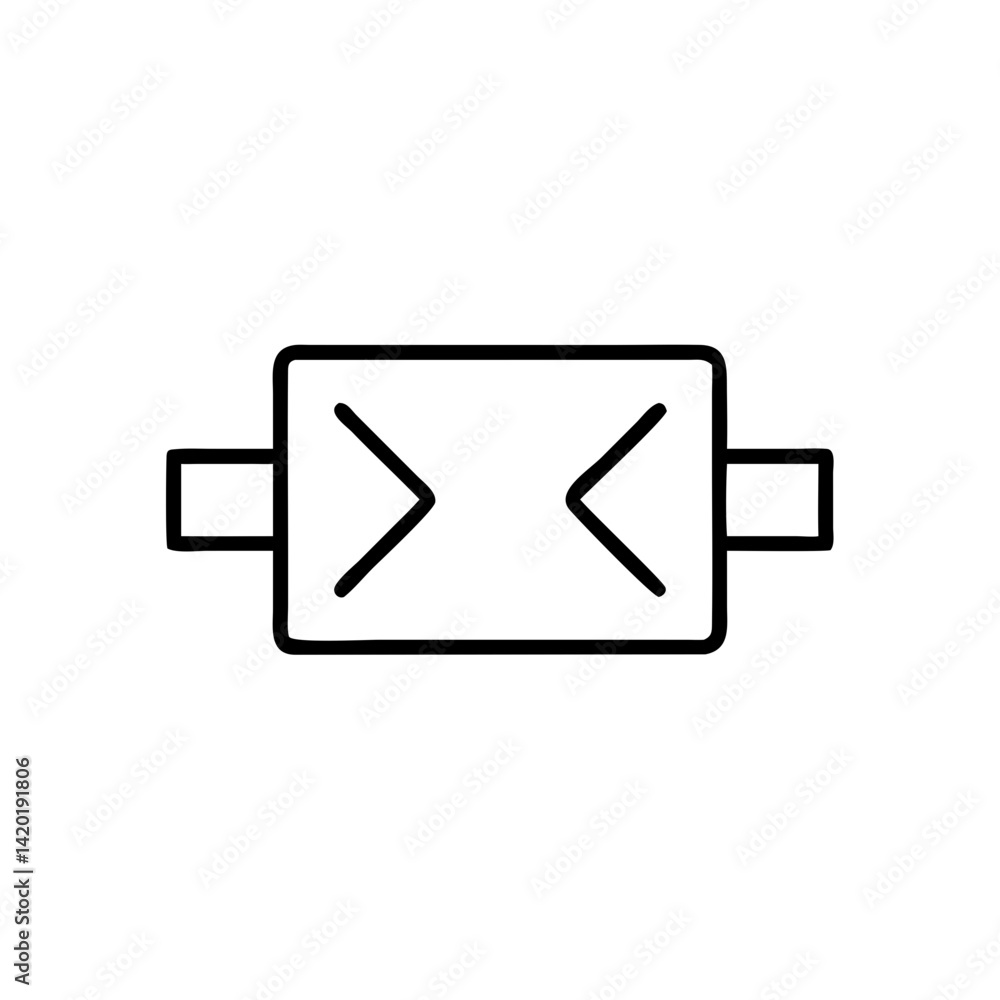 Aufkleber a simple bold graphic depicting a bidirectional data flow, showcasing a clean and minimalist design 