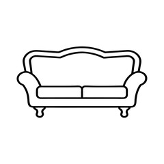 sofa line art on white background