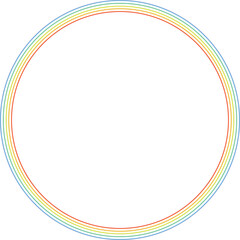 色が反転した丸い5本の虹色の五線譜