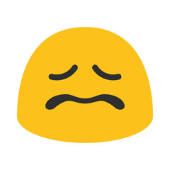 Sad Emoji Face Cartoon Style Clipart Illustration | Minimalistic Yellow Expression Isolated on White Background