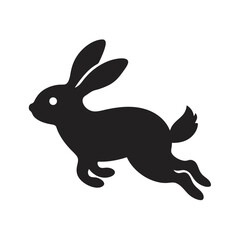 Adorable bunny mid jump silhouette