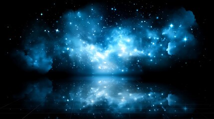 Obraz premium Luminous Celestial Reflection Cosmic Dreamscape Starry Light Glowing Night Universe Tranquil Backdrop.
