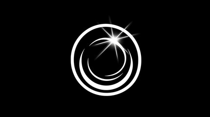 Luminous Cosmic Portal Formation on Black Backdrop with Elegant Circular Design and Bright Radiance.