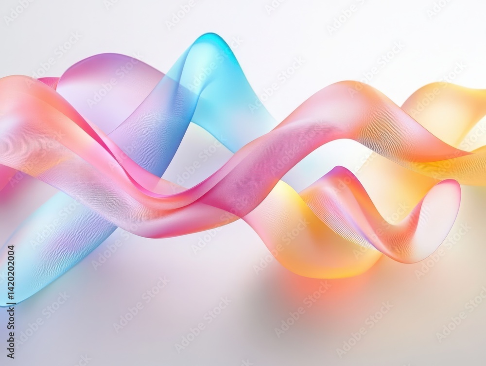 Fototapete light thread twists gently on a pastel moving background