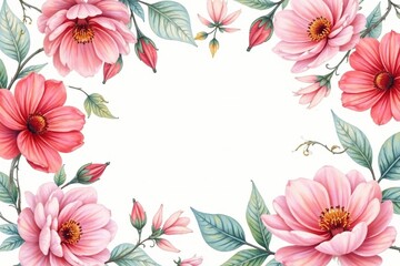 Delicate watercolor floral pattern, ideal for flyers , marketing, template, background