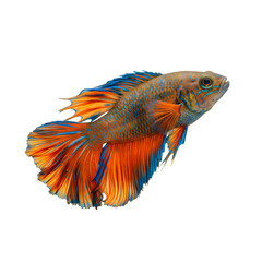 Fototapeta premium Isolated orange and blue betta fish