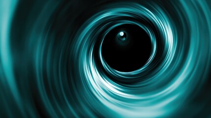 Obraz premium Deep teal spiral vortex leading to a dark center.