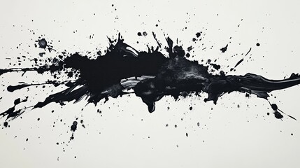 Fototapeta premium Abstract Black and White Paint Splatter Art on Canvas