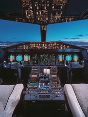 Cockpit Night Flight View