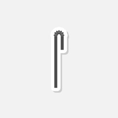 Drinking plastic straw icon sticker isolated on gray background