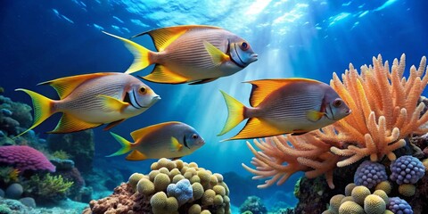 Oceanic Serenity Vibrant Reef Fish and Coral in Underwater Paradise